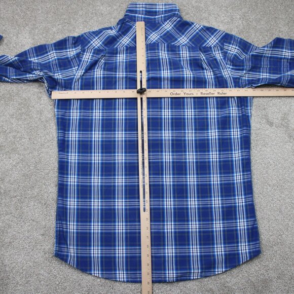 Eddie Bauer First Ascent Shirt Mens Large Tall Blue/White Poly/Rayon L/S Button - Picture 13 of 16
